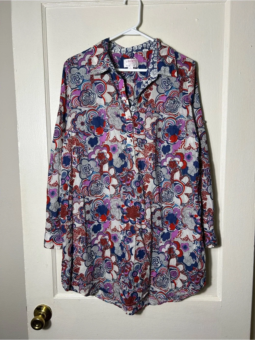 Liberty of london for target floral shirt dress womens L